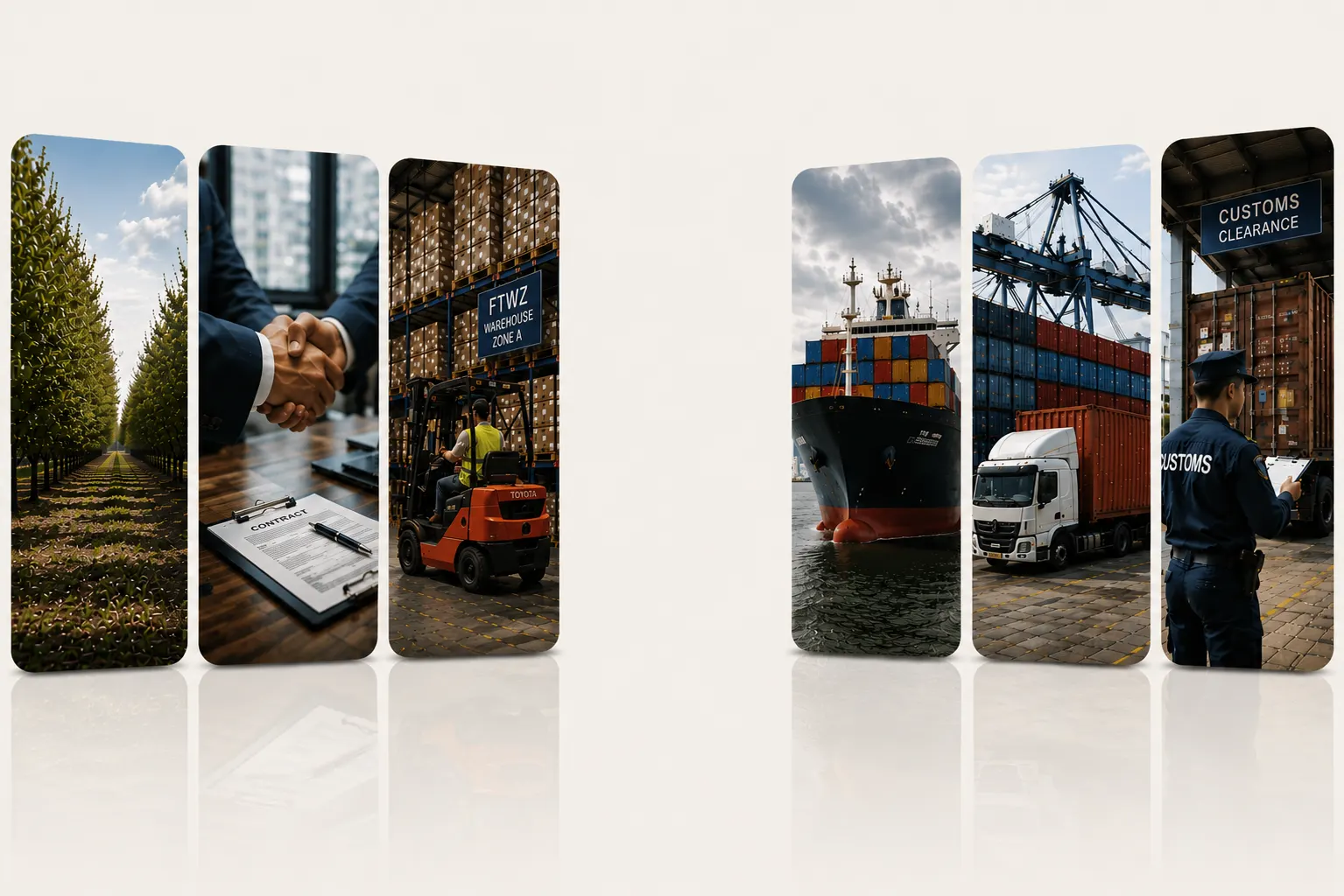 Global trade operations and supply chain imagery